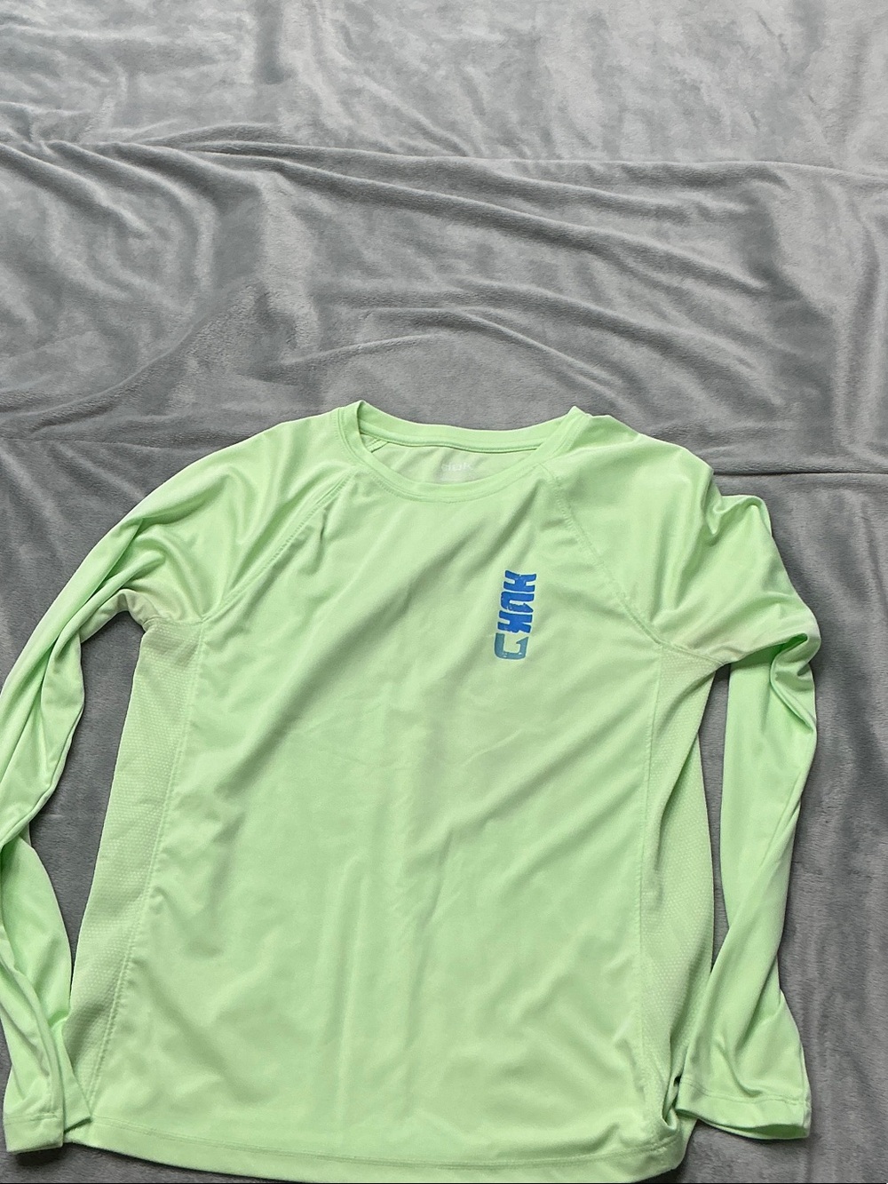 Huk Women's Long Sleeve Performance Tee in Light Green with Blue Logo